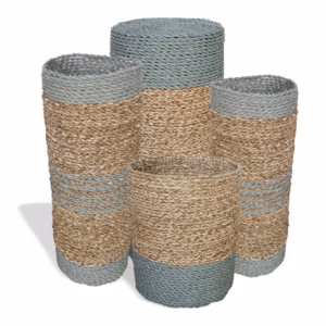 Seagrass & Abu - Abu Raffia Set - 2 Vase & 2 Bins