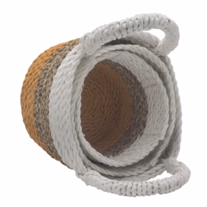 Mandenset - Zeegras - Sinaasappel / Naturel / Wit