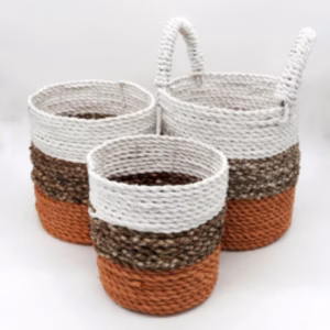 Mandenset - Zeegras - Sinaasappel / Naturel / Wit