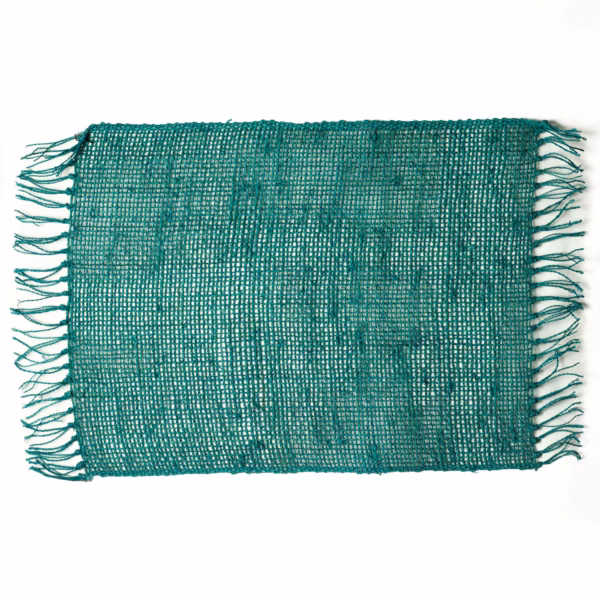 Set de Table à Franges en Jonc de Mer - Turquoise
