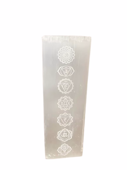 Seleniet Bloklamp 25cm - Chakra Lamp