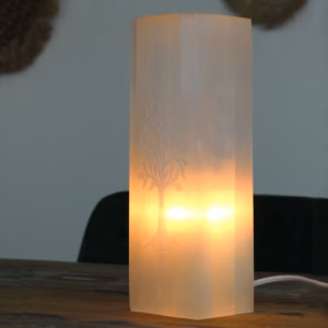 Selenit Blocklampe 25cm - Baum des Lebens