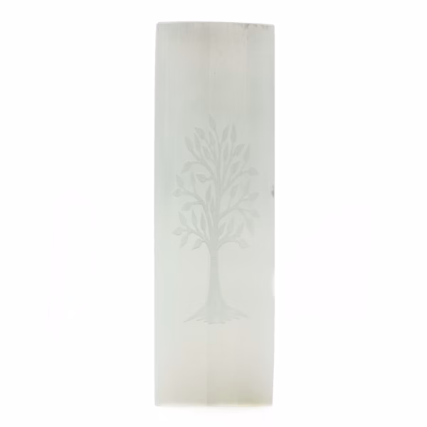 Selenit Blocklampe 25cm - Baum des Lebens