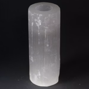 Sylinder Lysestake I Selenitt - 20cm