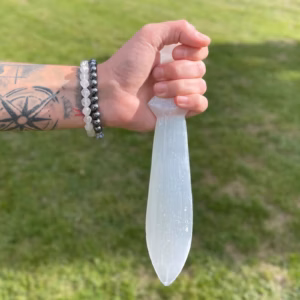 Ritualkniv av Selenit - Spiral - Stor - 25cm