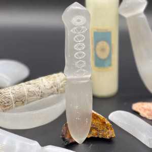 Selenit - Ritualmesser - Chakra