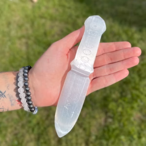 Selenit - Ritualmesser - Chakra