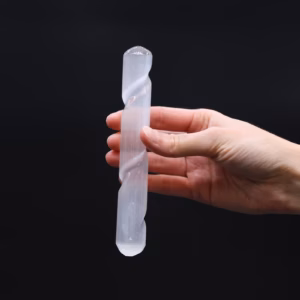 Varita Espiral de Selenita - Aprox.16cm ( Ambos Extremos Redondos)