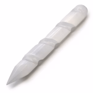 Varita Espiral de Selenita - Aprox.16cm (un Extremo en Punta)