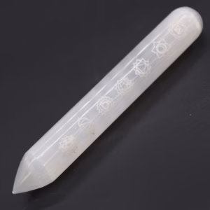 Baguette Sélénite - 16cm - Pointe une Extrémité 7 Chakra