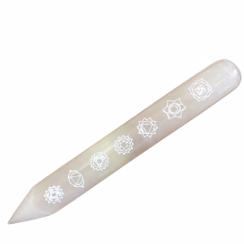 Selenite Wand - Point One End 7 Chakra - 14 - 16cm
