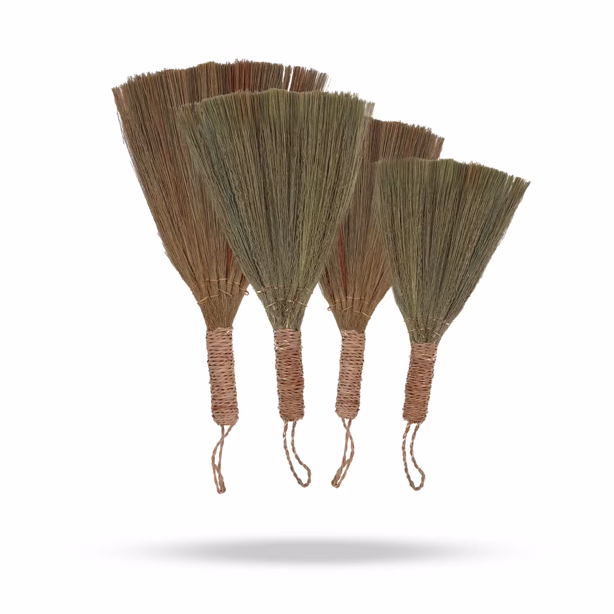 Pack de 4 Balais Fan en Feuilles de Pampa - Naturelles Différentes Tailles