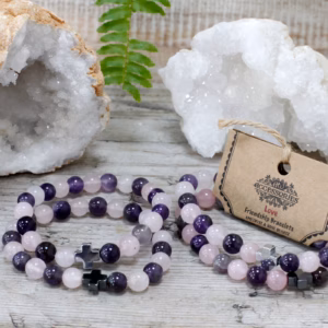 Set van 2 Edelstenen Vriendschaps Armbanden - Liefde - Amethist & Rozenkwarts