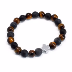 2 Pulseras con Piedras Preciosas - Fuerza - Ojo de Tigre y Blackstone