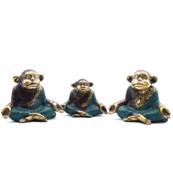Familie van Yoga Aapjes - Set van 3 - Mixed Maten
