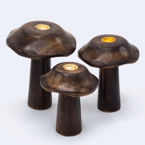 Lot de 3 Porte - Cônes d'Encens Plats Champignons - 13cm 12cm 11cm
