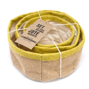 Ensemble de 3 Paniers en Jute Naturel - Olive