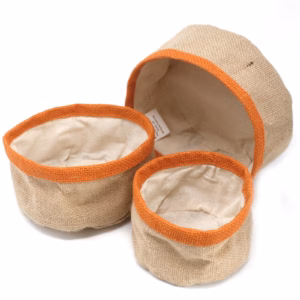 Ensemble de 3 Paniers en Jute Naturel - Curcuma