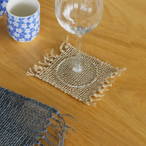 Posavasos Natural con Flecos de Pastos Marinos - Natural
