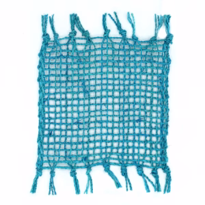 Zeegras Franje Natuurlijke Onderzetter - Turquoise