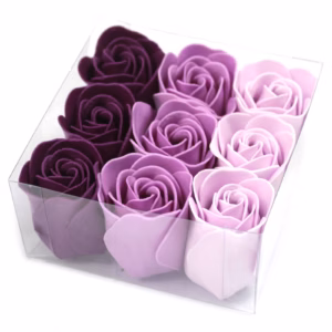 Boîtes de 9 Roses de Savon - Lavande