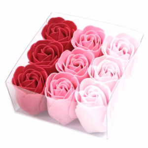9 Seifenrosen in Geschenkbox - Rosa