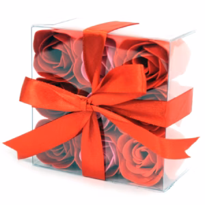 9 Seifenrosen in Geschenkbox - Rot