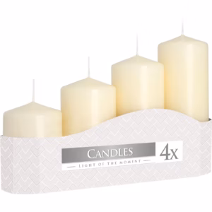 Set van 4 Stompkaarsen Candles Ã˜50mm Hoog 11/16/22/ - Ivoor
