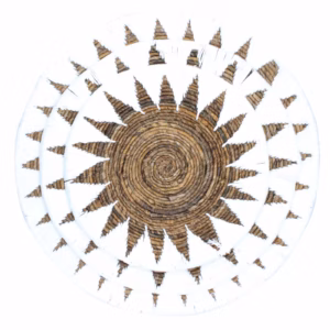Set van 3 Zeegras Wanddecoratie Schalen - Crème