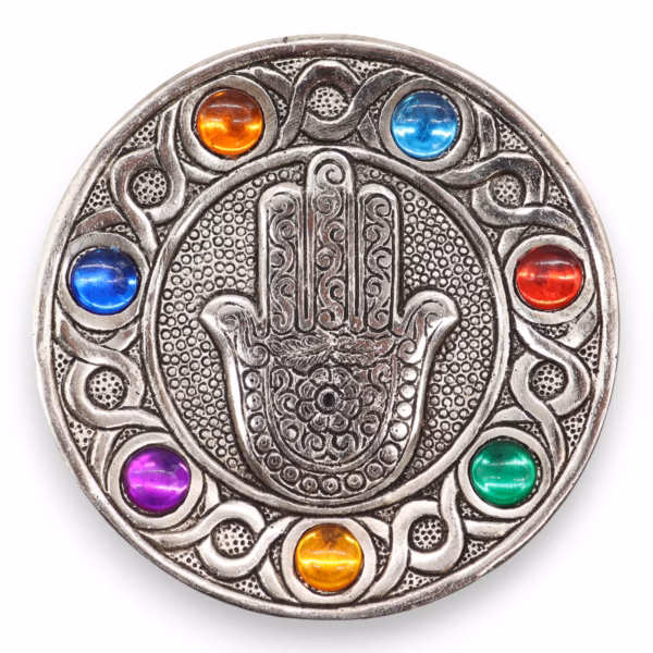 Zeven Chakra Hamsa Wierookhouder 11,5cm