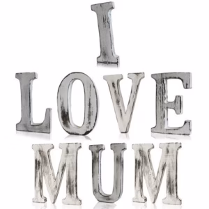 Shabby Chic Bokstäver - I LOVE MUM (8)
