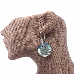 Shell & Silver Earrings - Flowers - Abalone