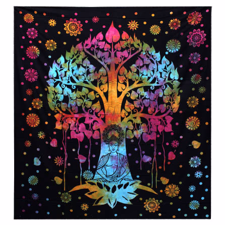 Enkelt Bomull Sengeteppe + Veggoppheng - Bodhi Tree