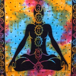Bedsprei/wandkleed Katoen - Enkel - Chakra Boeddha - 140x210cm