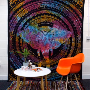 Tagesdecke aus Baumwoll/ Wandbehang - Elefantenkopf