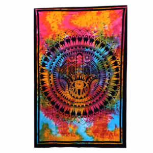 Single Cotton Bedspread + Wall Hanging - Hamsa