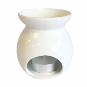 Keramiek Witte Oliebrander - Boom Motief - Klein