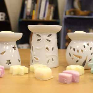 Keramiek Witte Oliebrander - Boom Motief - Klein