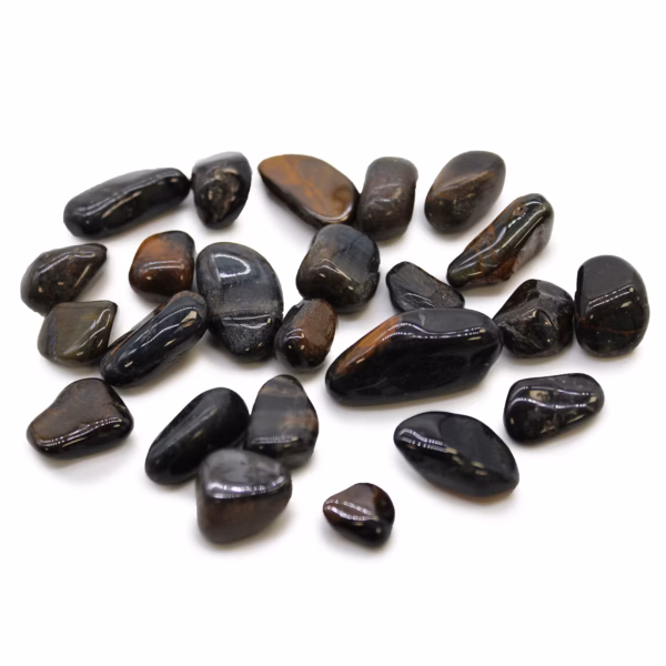 African Tumble Stones - Tigers Eye - Blue - Small - 24pcs