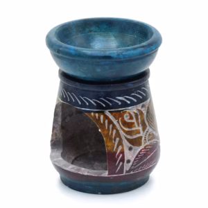 Gekleurde Speksteen Olielamp - Bloem - Klein