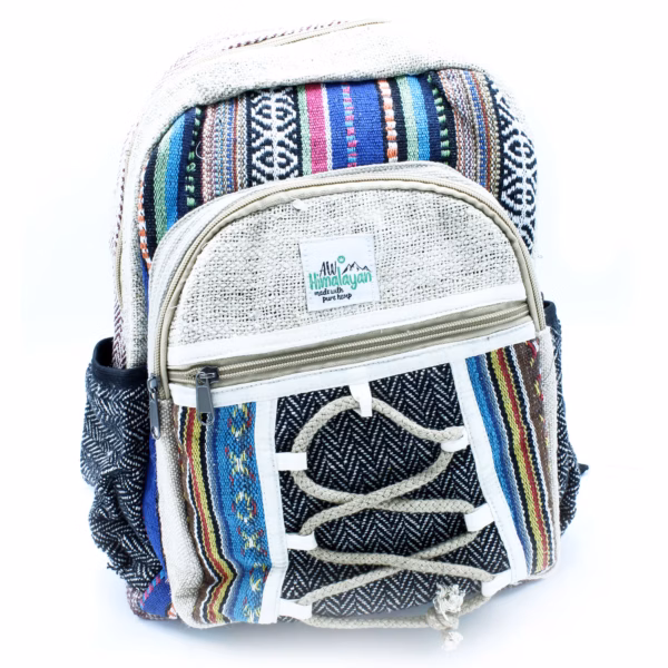 Hemp Backpack - Rope & Pockets Style - Small