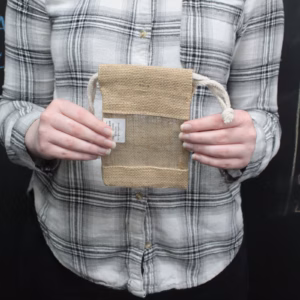 Jute Zakje met Kijkvenster - Klein