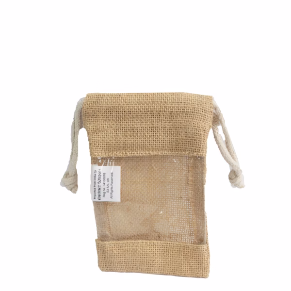 Jute Zakje met Kijkvenster - Klein
