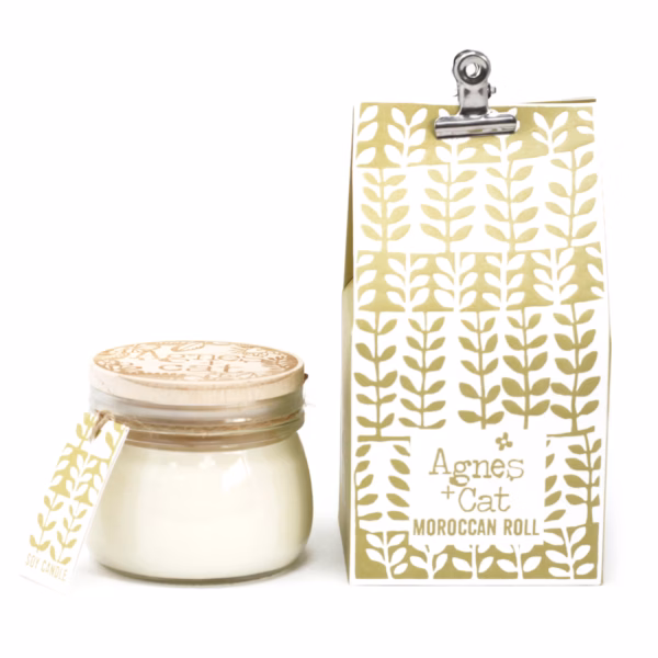 Coffret Cadeau de Bougies en Cire de Soja en Pot de 180 Gr - Rouleau Marocain