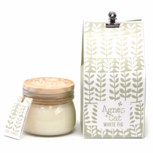 Coffret Cadeau de Bougies en Cire de Soja en Pot de 180 Gr - Figue Blanche