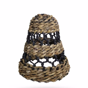 Lampenschirm aus Natürlichem Bananenblatt & Hitam - Raffia - H:25xT:20cm - Klein