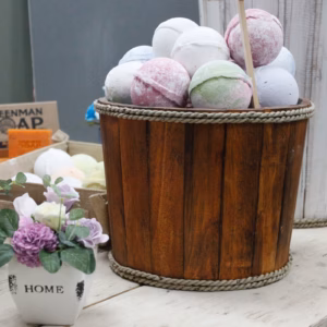 Handgemaakte Houten Display Ton - Bruin - Klein