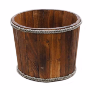 Handgemaakte Houten Display Ton - Bruin - Klein