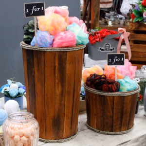 Handgemaakte Houten Display Ton - Bruin - Klein