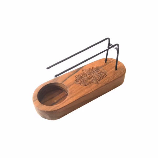 Palo Santo Heater - Teak Wood - Hamsa Design - Small